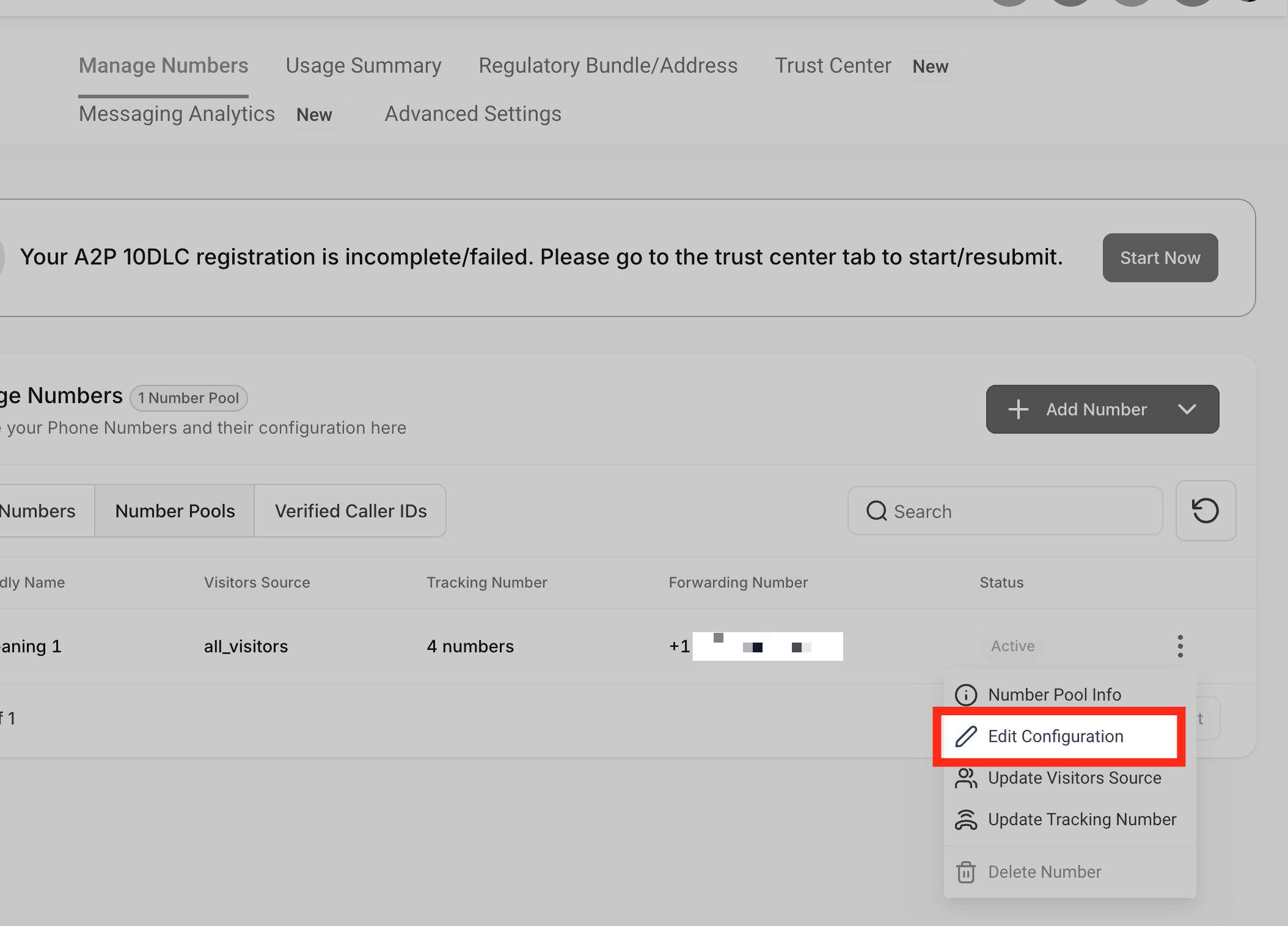 Edit Configuration option