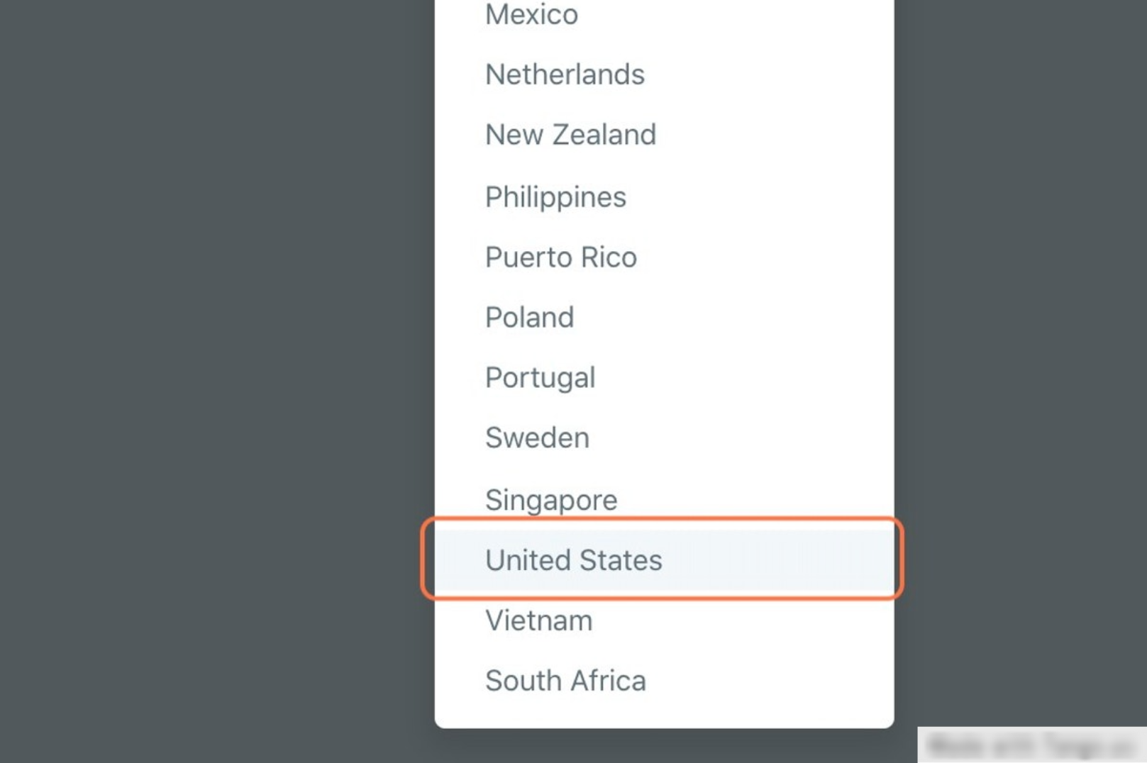 Click on United States