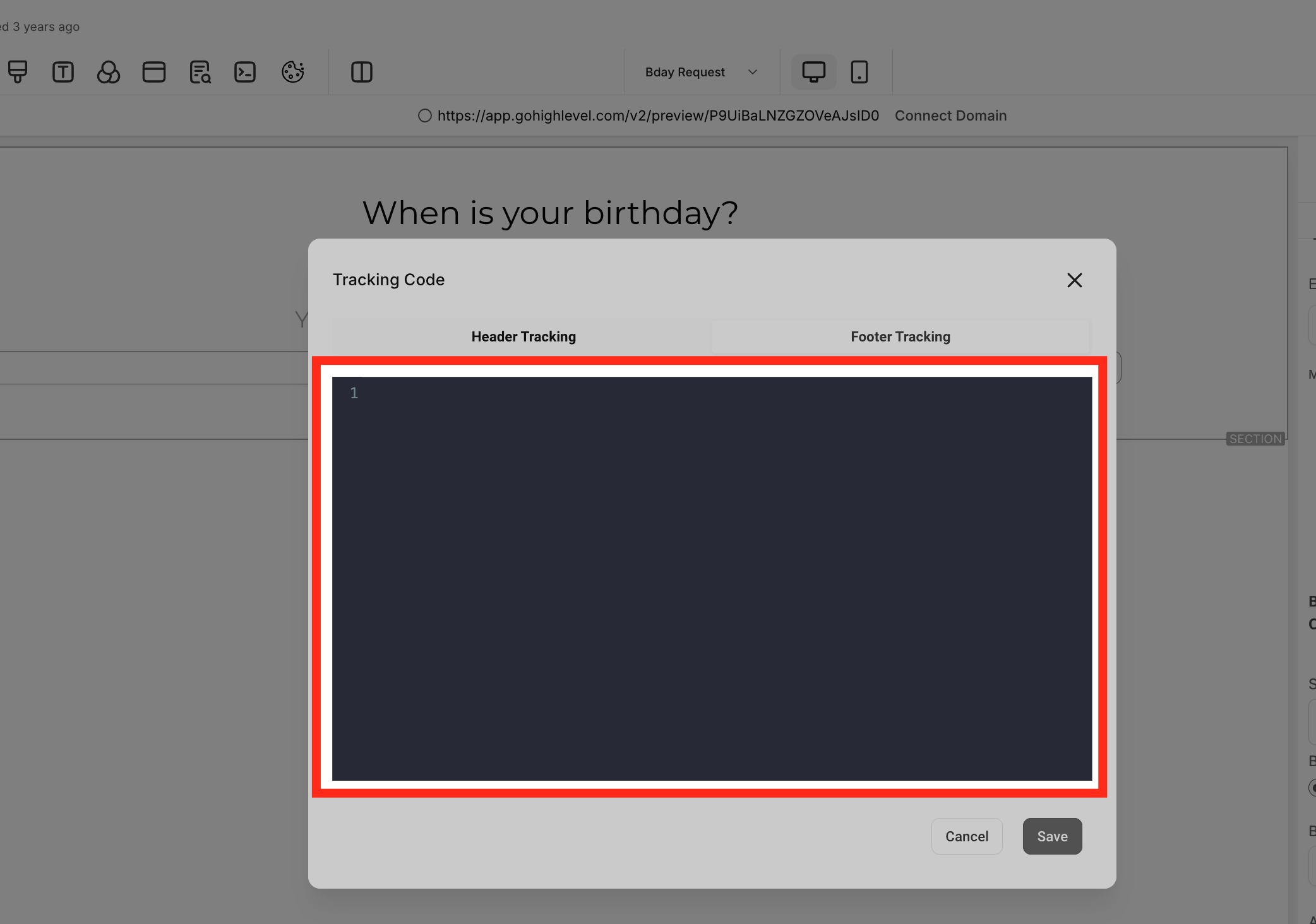 Paste code in code editor